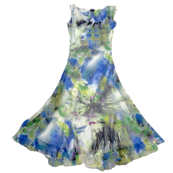 Komarov Sleeveless Crinkle Cut A-Line  Dress Size Medium - Picture 2 of 14